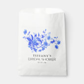 Vintages französisches Toile Blue Floral Brautpart Geschenktütchen (Vorderseite)