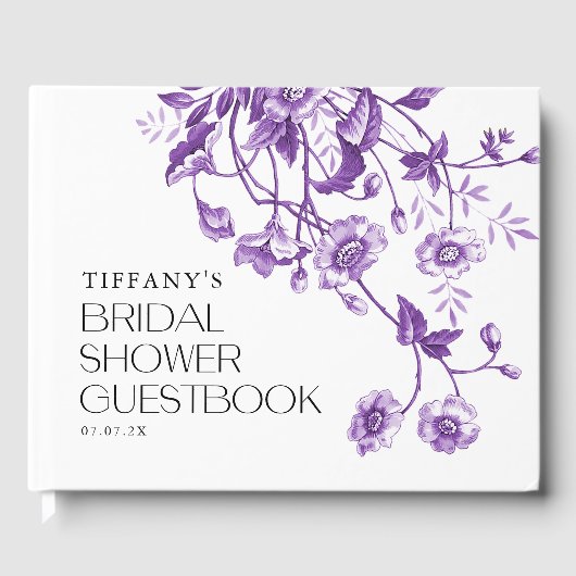 Vintages französisches Toile Floral Brautparty Rez Gästebuch (Vorderseite)