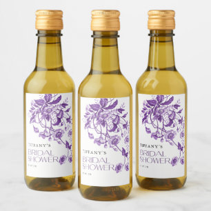 Vintages französisches Toile-Floral-Brautparty Weinetikett
