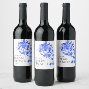 Vintages französisches Toile-Floral-Brautparty Weinetikett