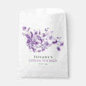 Vintages französisches Toile Lila Brautparty Geschenktütchen (Vorderseite)