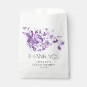 Vintages französisches Toile Lila Brautparty Geschenktütchen (Vorderseite)