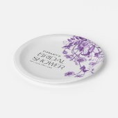 Vintages französisches Toile Lila Brautparty Pappteller (Schrägansicht)