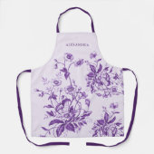 Vintages französisches Toile Lila Brautparty Schürze (Vorderseite)