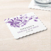 Vintages französisches Toile Lila Brautparty Untersetzer (angewinkelt)