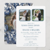 Vintages französisches Toile-Polterabend-Foto Einladung (Vorne/Hinten)