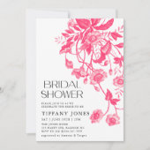 Vintages französisches Toilrosa Brautparty Einladung (Vorderseite)