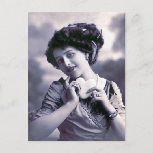 "Vintages Französisches Valentin" Feiertagspostkarte (Vorderseite)