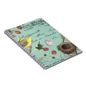 Vintages französisches Vogelnotizbuch Notizblock (Rechte Seite)