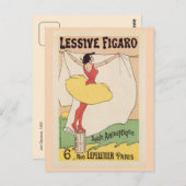 Vintages französisches Waschmittel und Postkarte (Vorne/Hinten)