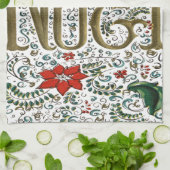 Vintages französisches Weihnachtsgeschenk-Weihnach Geschirrtuch (Gefaltet)