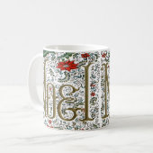 Vintages französisches Weihnachtsgeschenk-Weihnach Kaffeetasse (Vorderseite Links)