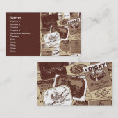 Vintages französisches Weinetikett Visitenkarte (Vorne/Hinten)