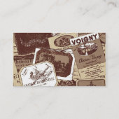 Vintages französisches Weinetikett Visitenkarte (Rückseite)