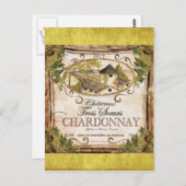 Vintages französisches Weinlabel Postkarte (Vorne/Hinten)