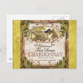 Vintages französisches Weinlabel Postkarte (Vorne/Hinten)
