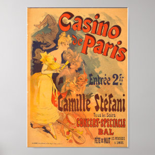 Vintages französisches Werbecasino de Paris 1891 Poster