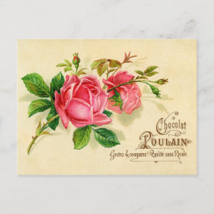 Vintages französisches Werbeschild für Schokolade Postkarte