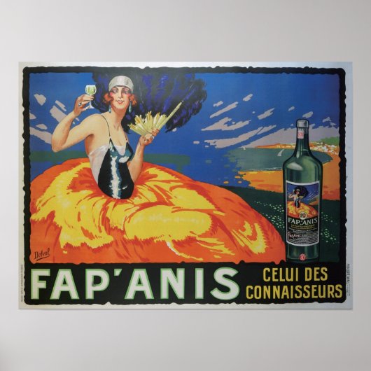 Vintages französisches Wine & Alkohol-Werbeplakat Poster (Vorne)