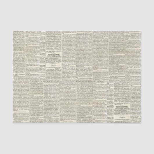 Vintages französisches Zeitungszettel Seidenpapier (Vorderseite)