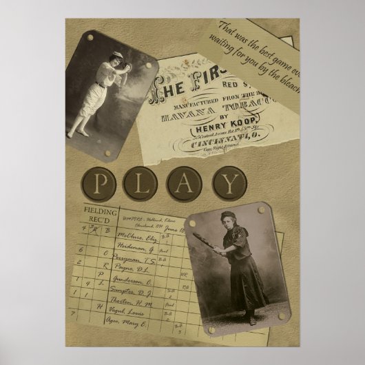 Vintages Frauenbaseballbuch drucken Poster (Vorne)