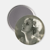 Vintages Frauenportrait Magnet (Vorderseite/Rückseite)