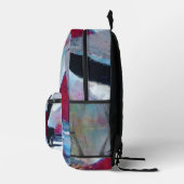 Vintages Frauenportrait mit Abstraktem Hintergrund Bedruckter Rucksack (Rechts)