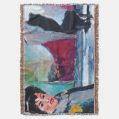 Vintages Frauenportrait mit Abstraktem Hintergrund Decke (Vorderseite Vertikal)