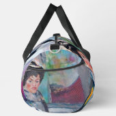 Vintages Frauenportrait mit Abstraktem Hintergrund Duffle Bag (Rechts)