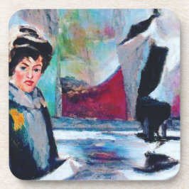 Vintages Frauenportrait mit Abstraktem Hintergrund Getränkeuntersetzer