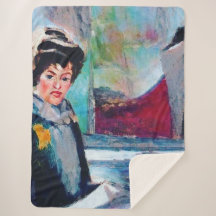 Vintages Frauenportrait mit Abstraktem Hintergrund