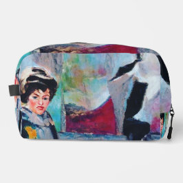 Vintages Frauenportrait mit Abstraktem Hintergrund Waschbeutel