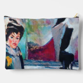 Vintages Frauenportrait mit Abstraktem Hintergrund Zubehörtasche (Rückseite)