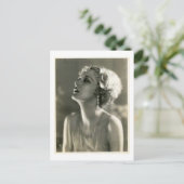 Vintages Frauenportrait Postkarte (Stehend Vorderseite)