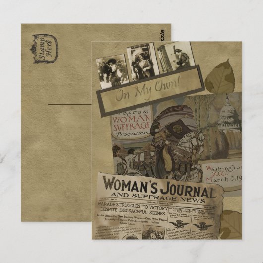 Vintages "Frauensuffrage"-Scrapbook Postkarte (Vorne/Hinten)