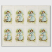 Vintages Fräulein With Lamb Geschenkpapier (Flach)