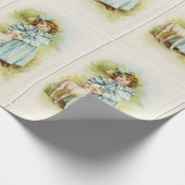Vintages Fräulein With Lamb Geschenkpapier (Ecke)