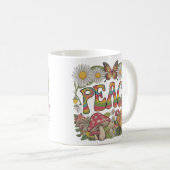 "Vintages Friedensdesign in Krawatte Kaffeetasse (VorderseiteRechts)