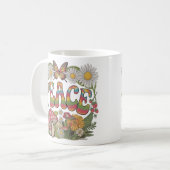 "Vintages Friedensdesign in Krawatte Kaffeetasse (Vorderseite Links)