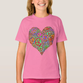 Vintages FriedensLiebe-Herz T-Shirt