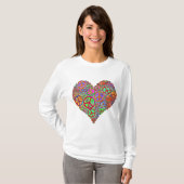 Vintages FriedensLiebe-Herz T-Shirt (Vorne ganz)