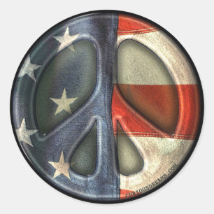 Vintages Friedenszeichen Runder Aufkleber