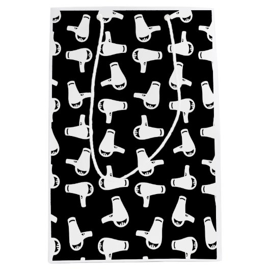 Vintages Friseur-Muster Druckmuster Friseur Threa Mittlere Geschenktüte (Vorderseite)