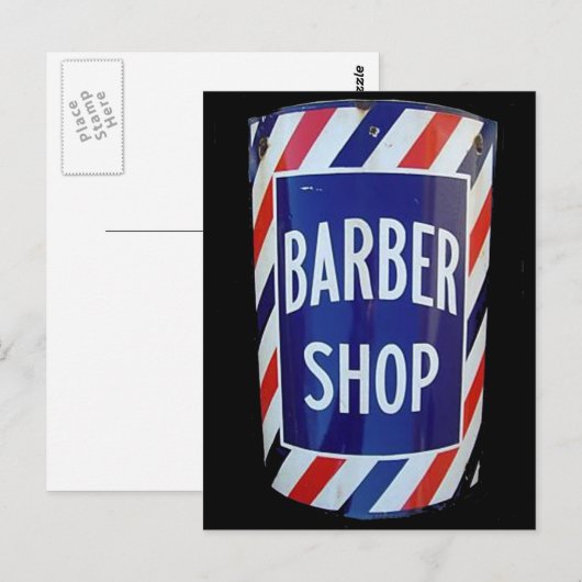 Vintages Friseurzeichen Postkarte (Vorne/Hinten)