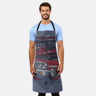Vintages Frisierte Auto Kochen Schürze
