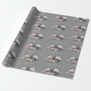 Vintages frisiertes Auto Geschenkpapier