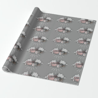 Vintages frisiertes Auto Geschenkpapier