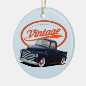 Vintages frisiertes Auto Keramik Ornament (Links)
