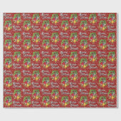 Vintages "Frohe Weihnachten" Bells Wrapping Paper Geschenkpapier (Flach)