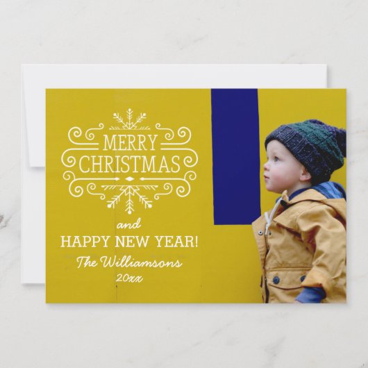 Vintages frohe Weihnachten Snowflake Foto (Vorderseite)